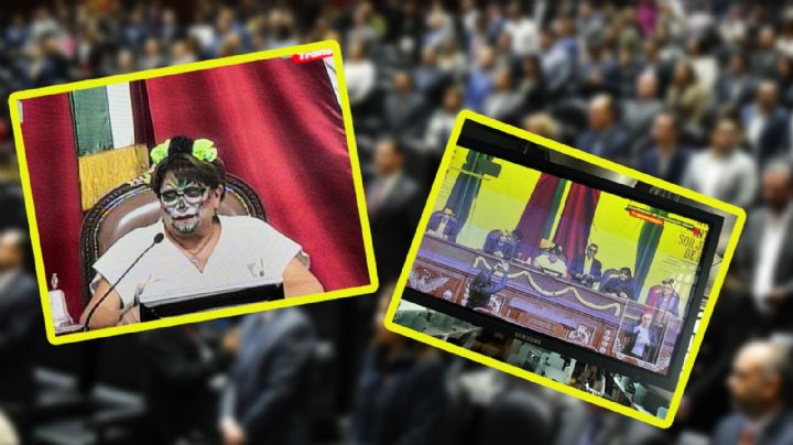 Diputados decretan receso de 10 minutos... y regresan pintados de calacas | VIDEO